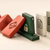Ett grönt säkerhetsstopp med hänglås hejdar fallande dominobrickor med symboler för cyberhot och skyddar företagets dokument, data och verksamhet.